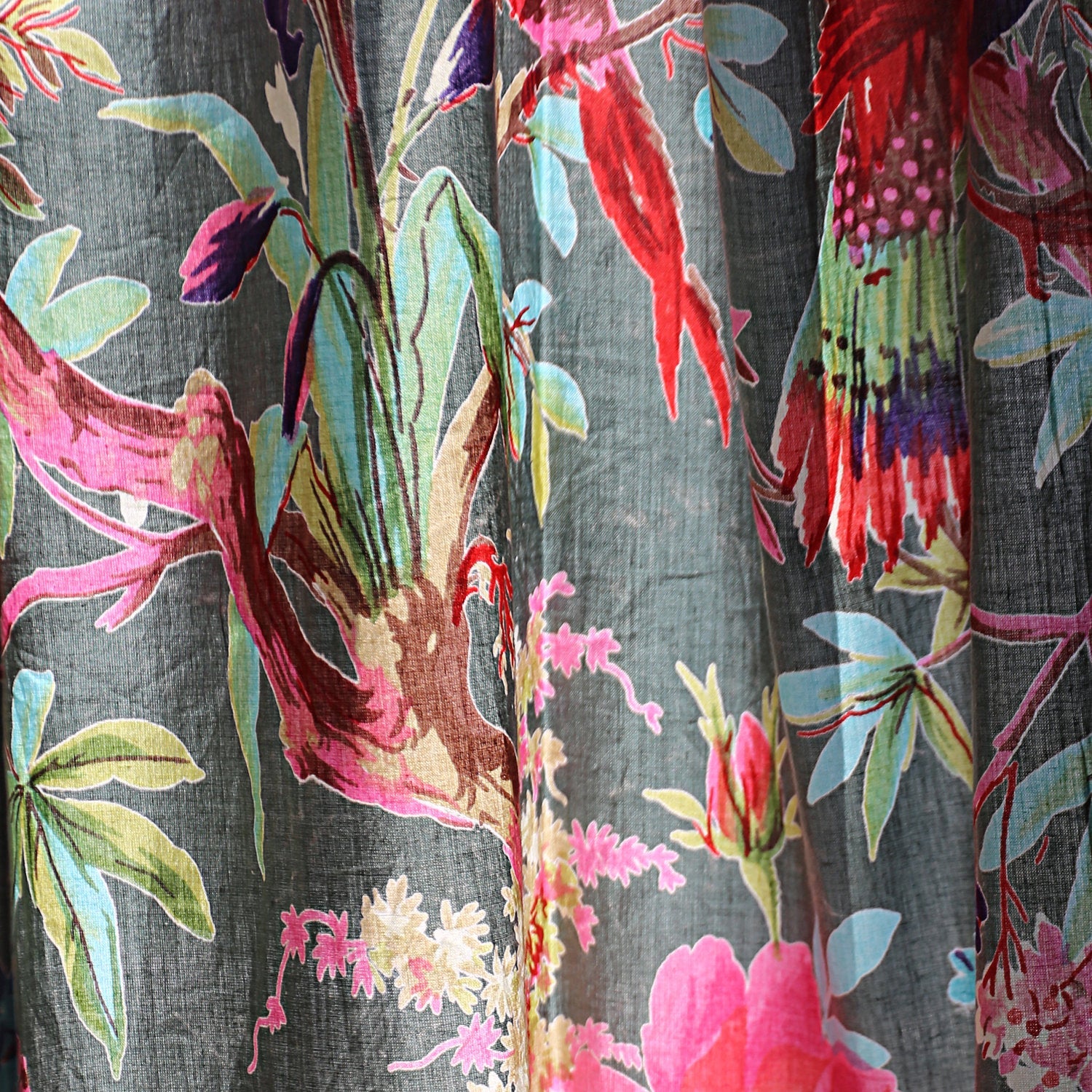 'Paradise Blooms' 100% Cotton Boho Curtains