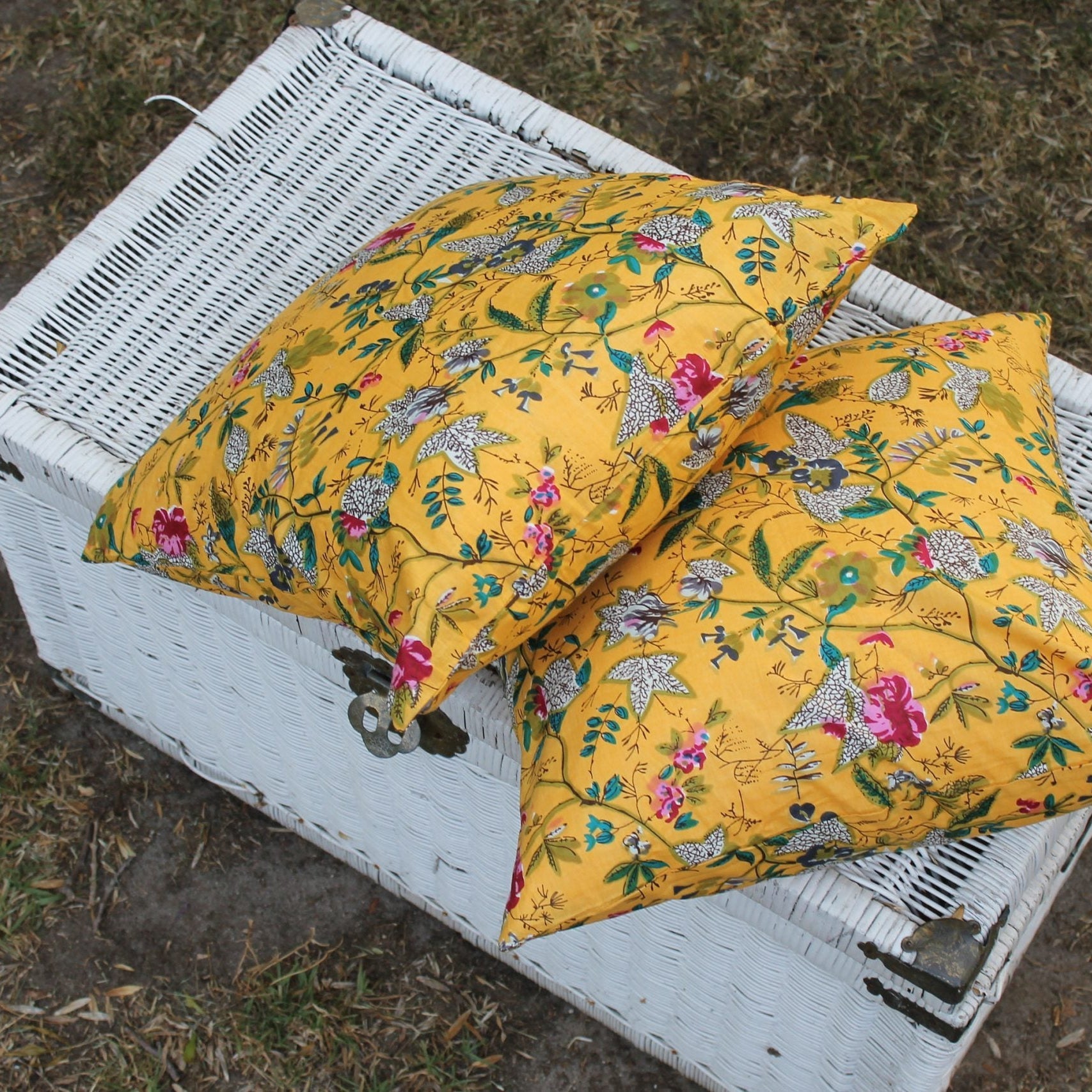 'Nature's Melody' 100% Handmade Cotton Cushion Cover