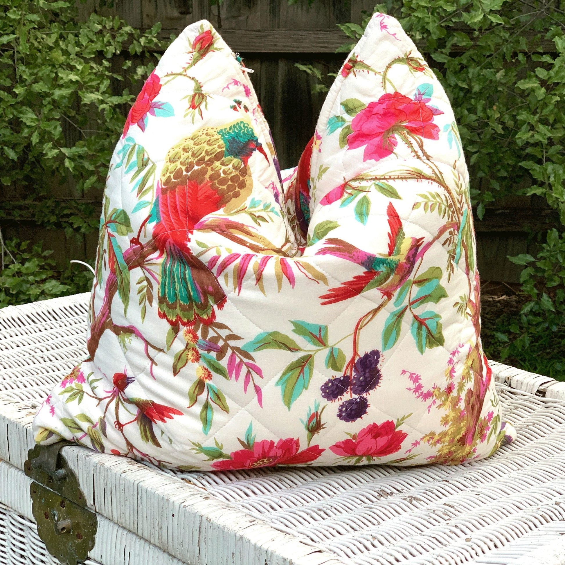 'Songbird Sanctuary' 100% Handmade Cotton Cushion Cover