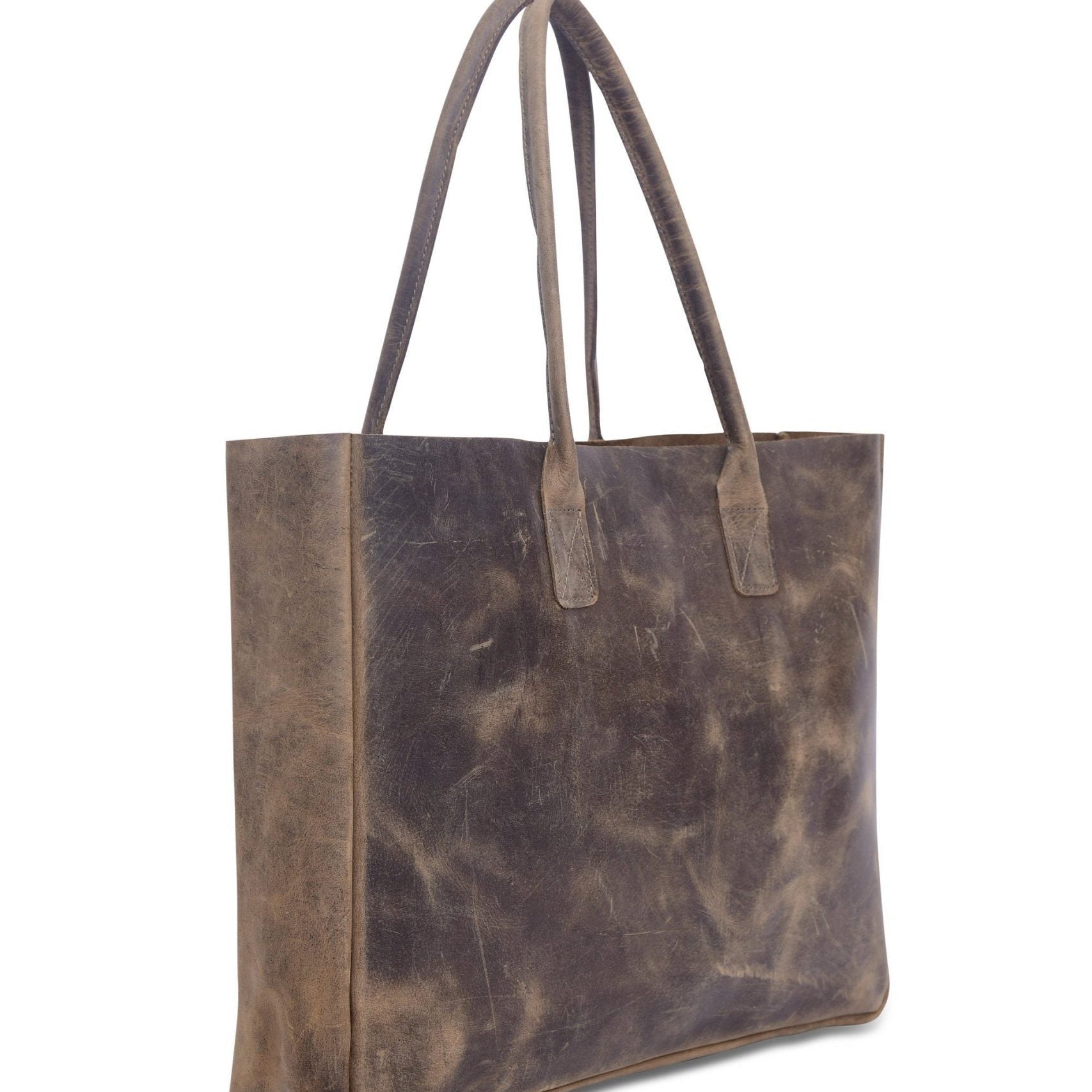 Ladies' Computer Tote Bag in Brown Leather