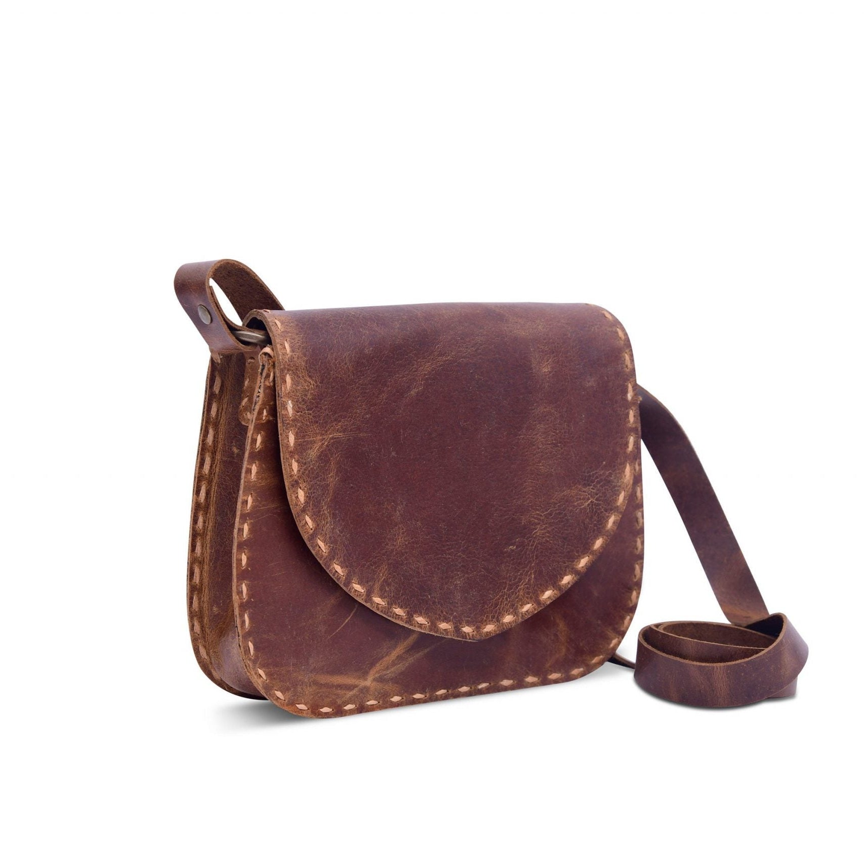 Vintage Leather Tote Bag - Rustic Lawn