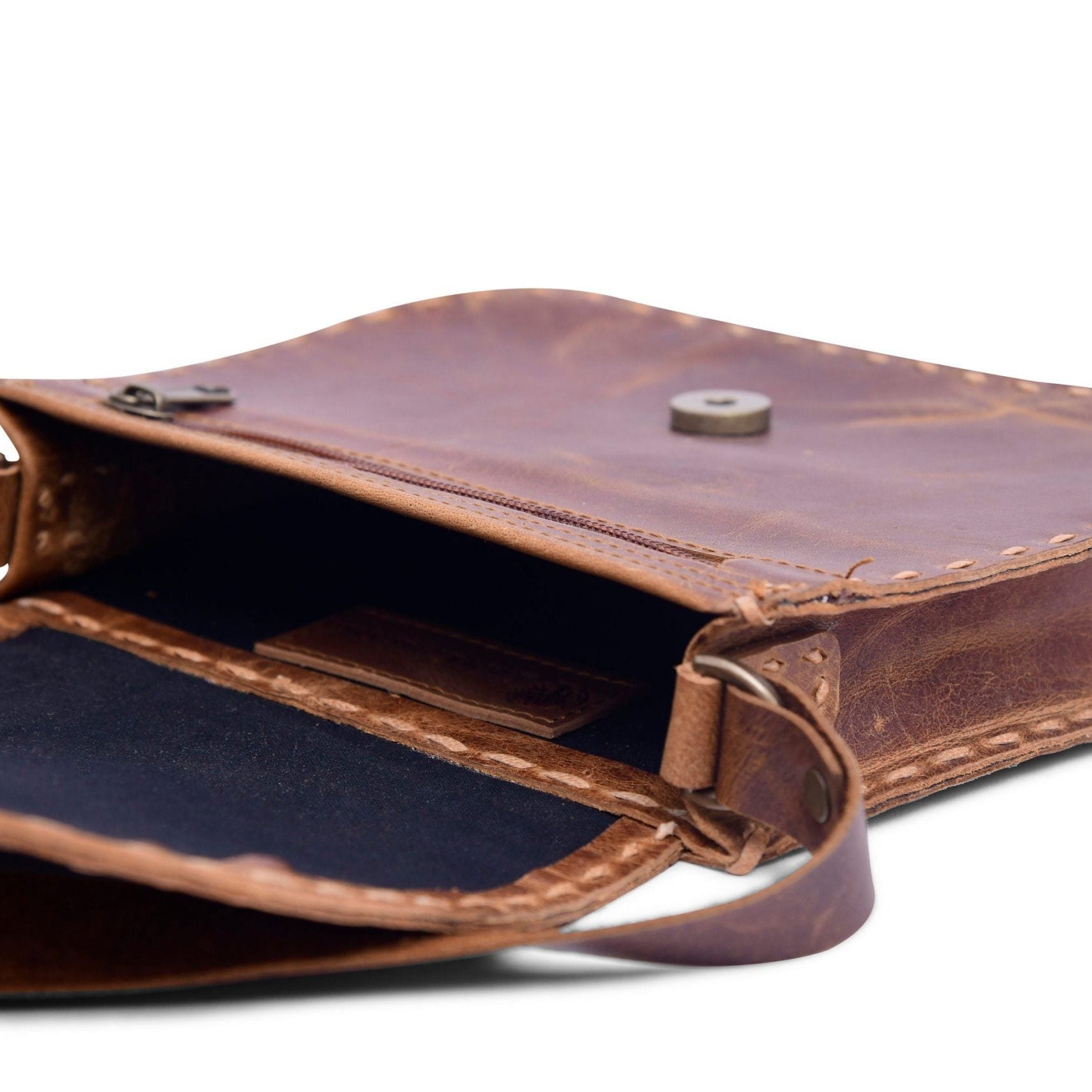 Vintage Leather Tote Bag - Rustic Lawn