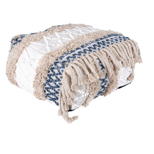 Moroccan Ottoman Cushion Cover, Pouf, Footstool - Tassels