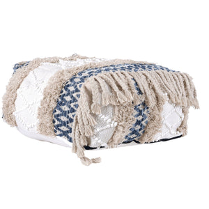 Moroccan Ottoman Cushion Cover, Pouf, Footstool - Tassels