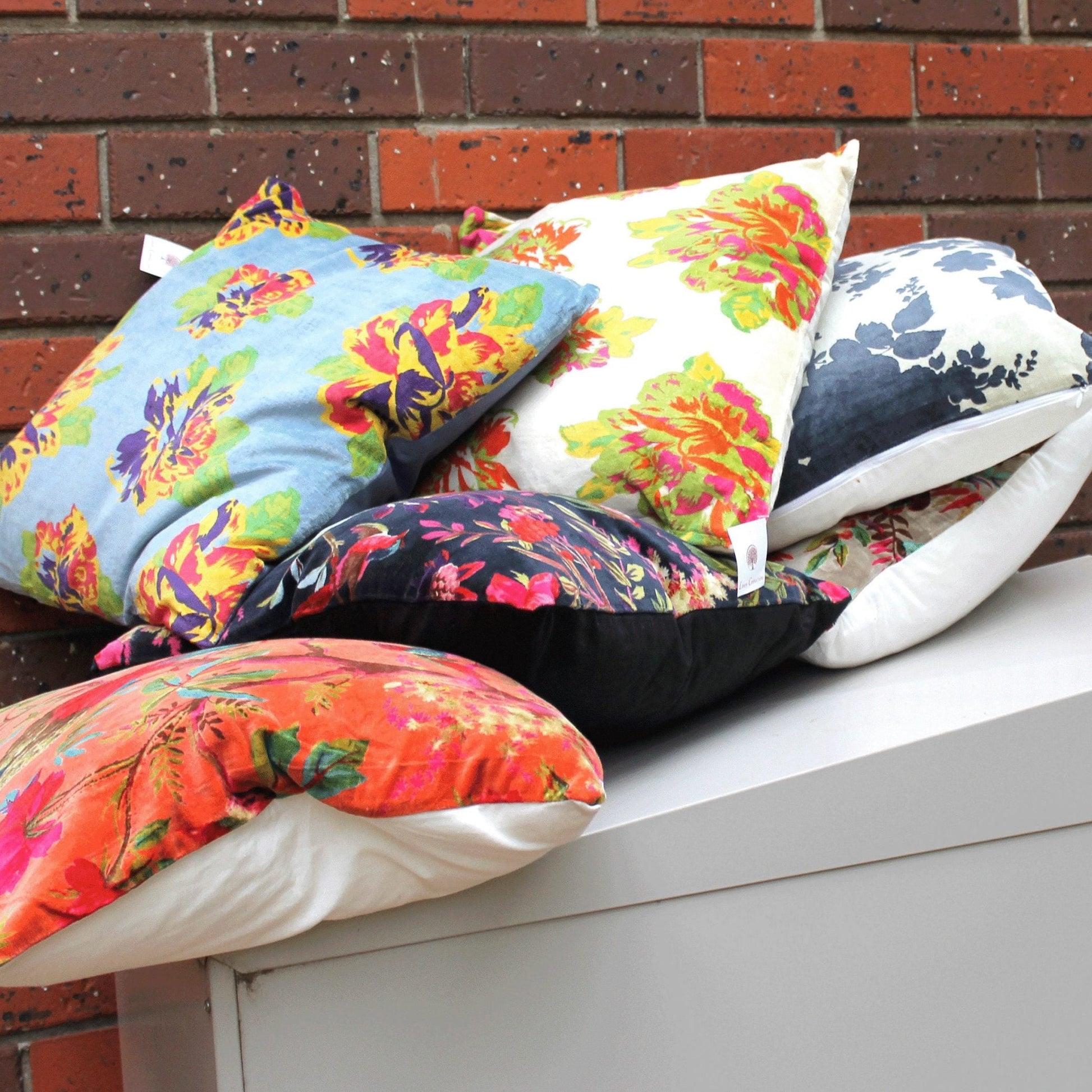 100% Handmade Cotton Cushion Cover - Fluttering Flora