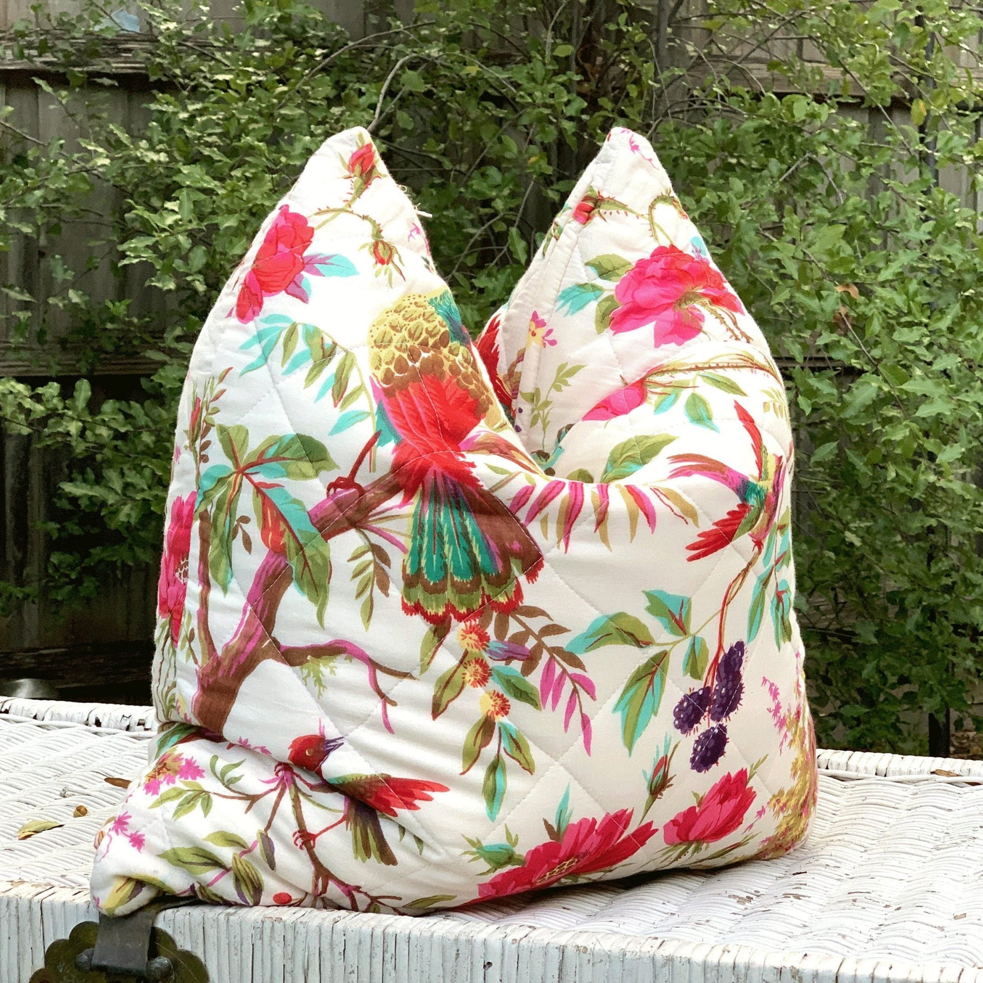 'Songbird Sanctuary' 100% Handmade Cotton Cushion Cover