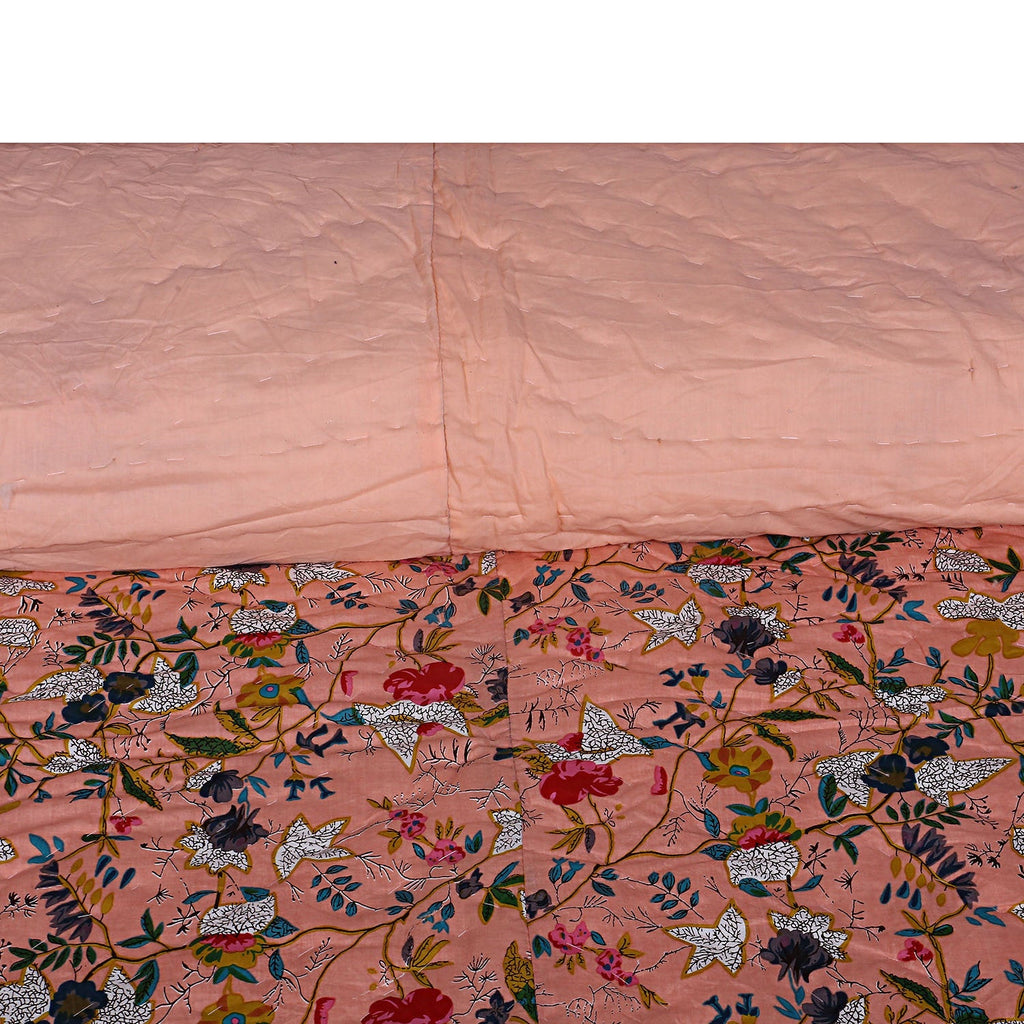 Linen Connections Kantha Quilt Blanket - Pink Bird