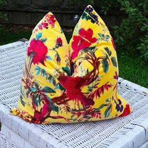 'Folkloric Flair' 100% Cotton Velvet Cushion Cover