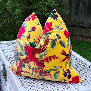 'Folkloric Flair' 100% Cotton Velvet Cushion Cover