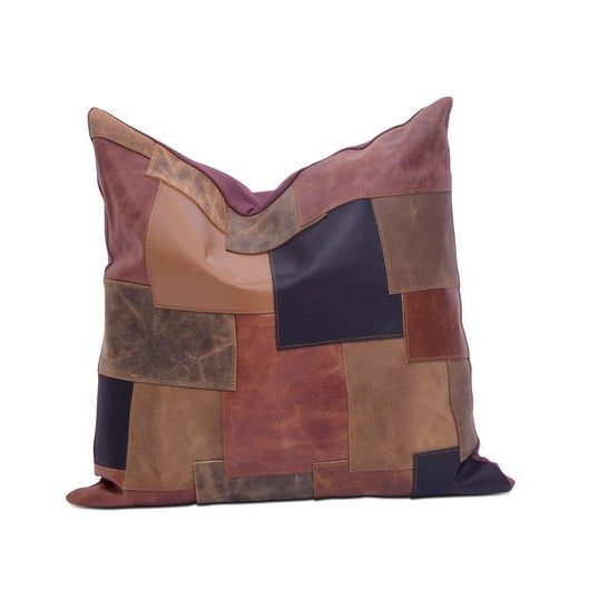 'Vintage Eclectic' 100% Genuine Leather Cushion Cover