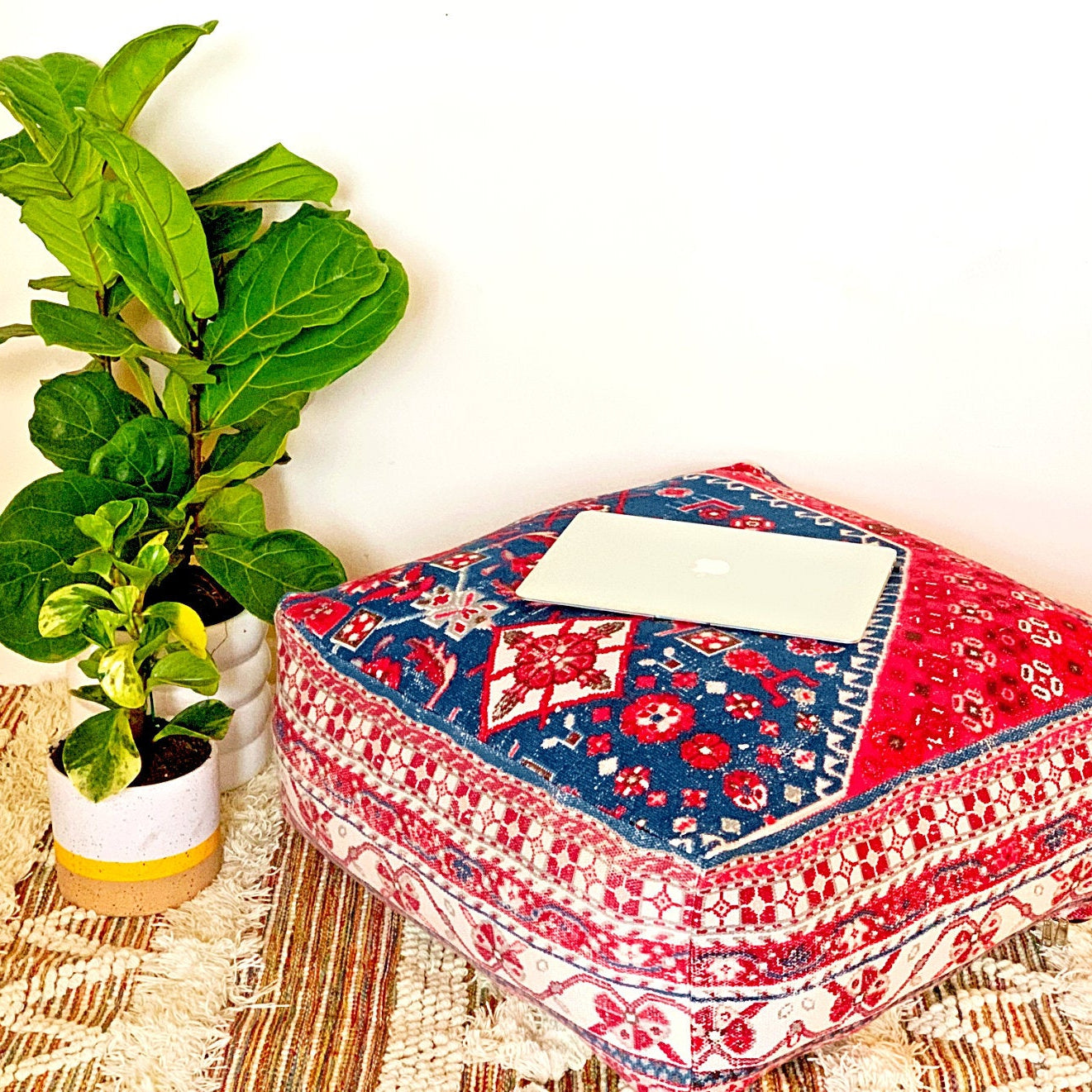 Moroccan Ottoman Cushion Cover, Pouf, Footstool - Gift Decor