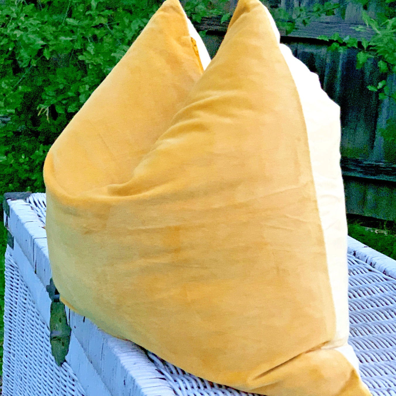 100% Cotton Velvet Cushion Cover - Velvet Yellow