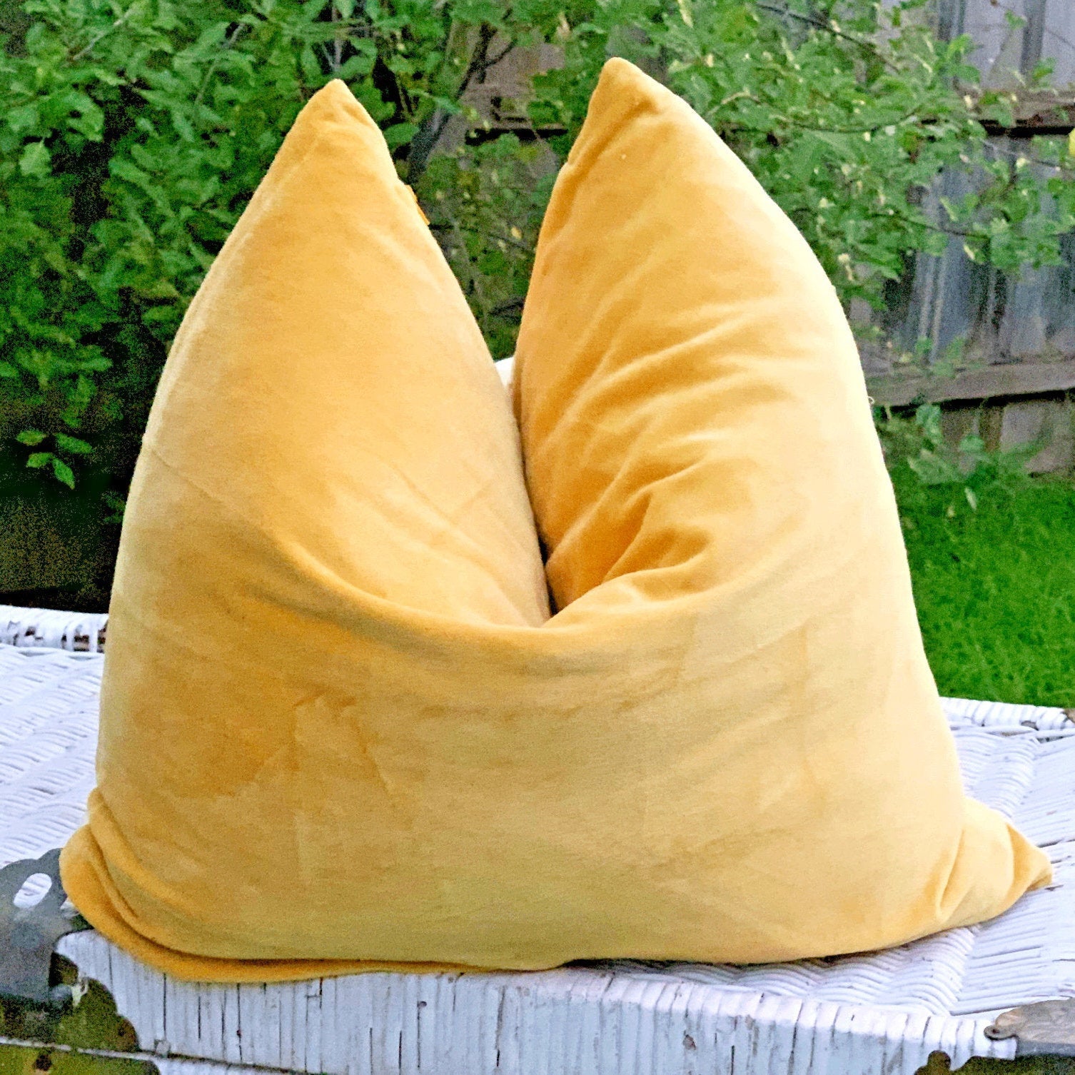 100% Cotton Velvet Cushion Cover - Velvet Yellow