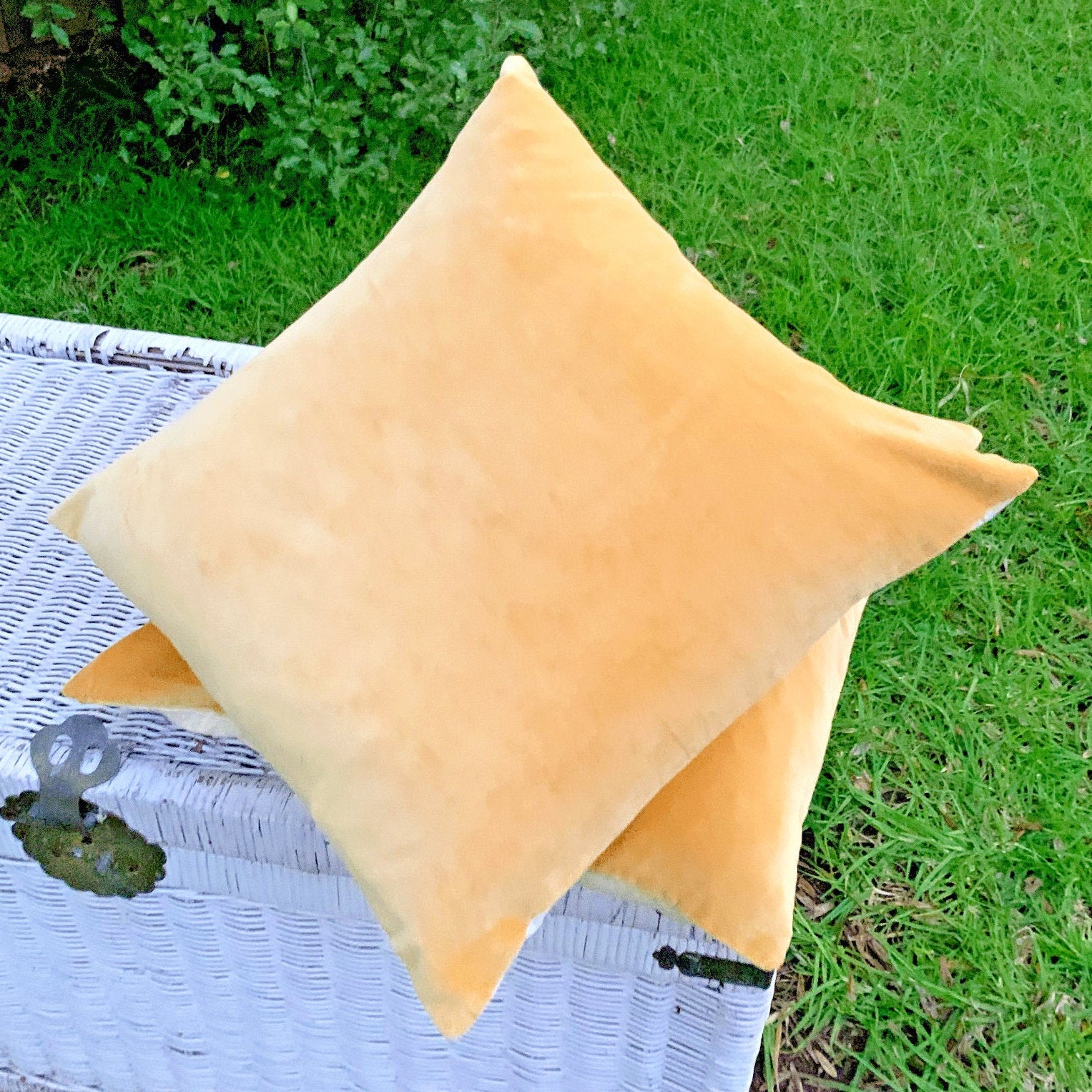 100% Cotton Velvet Cushion Cover - Velvet Yellow
