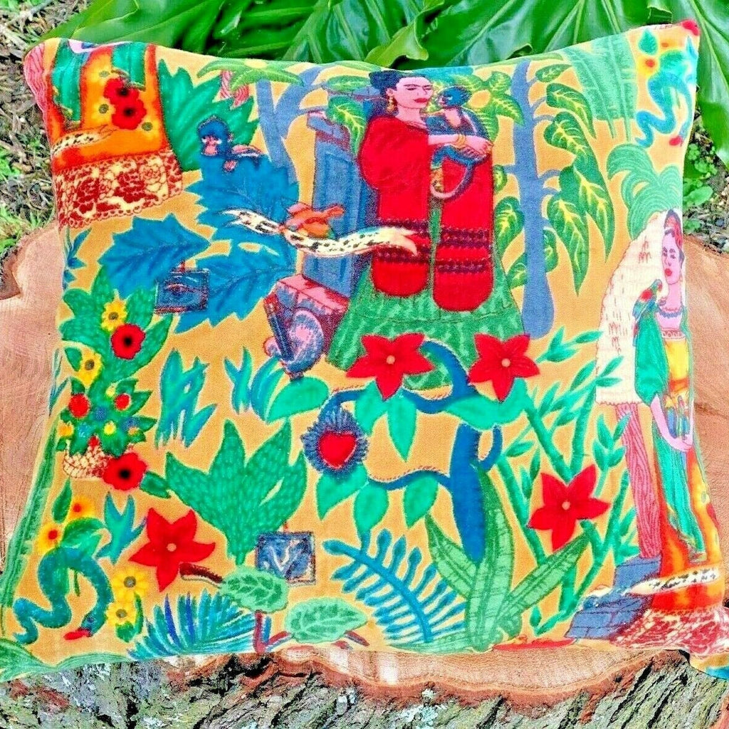 'Fiesta Mexicana' 100% Cotton Velvet Cushion Cover