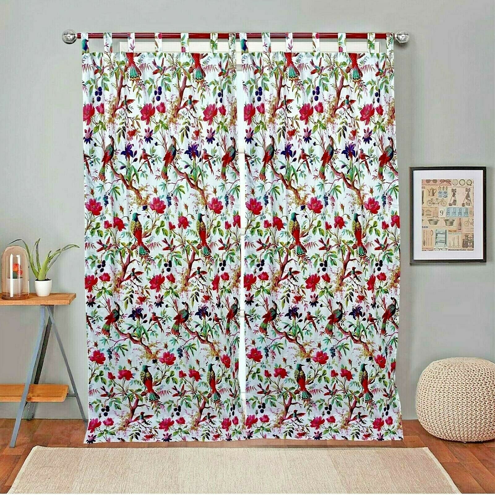 'Vivid Paradise' 100% Cotton Boho Curtains