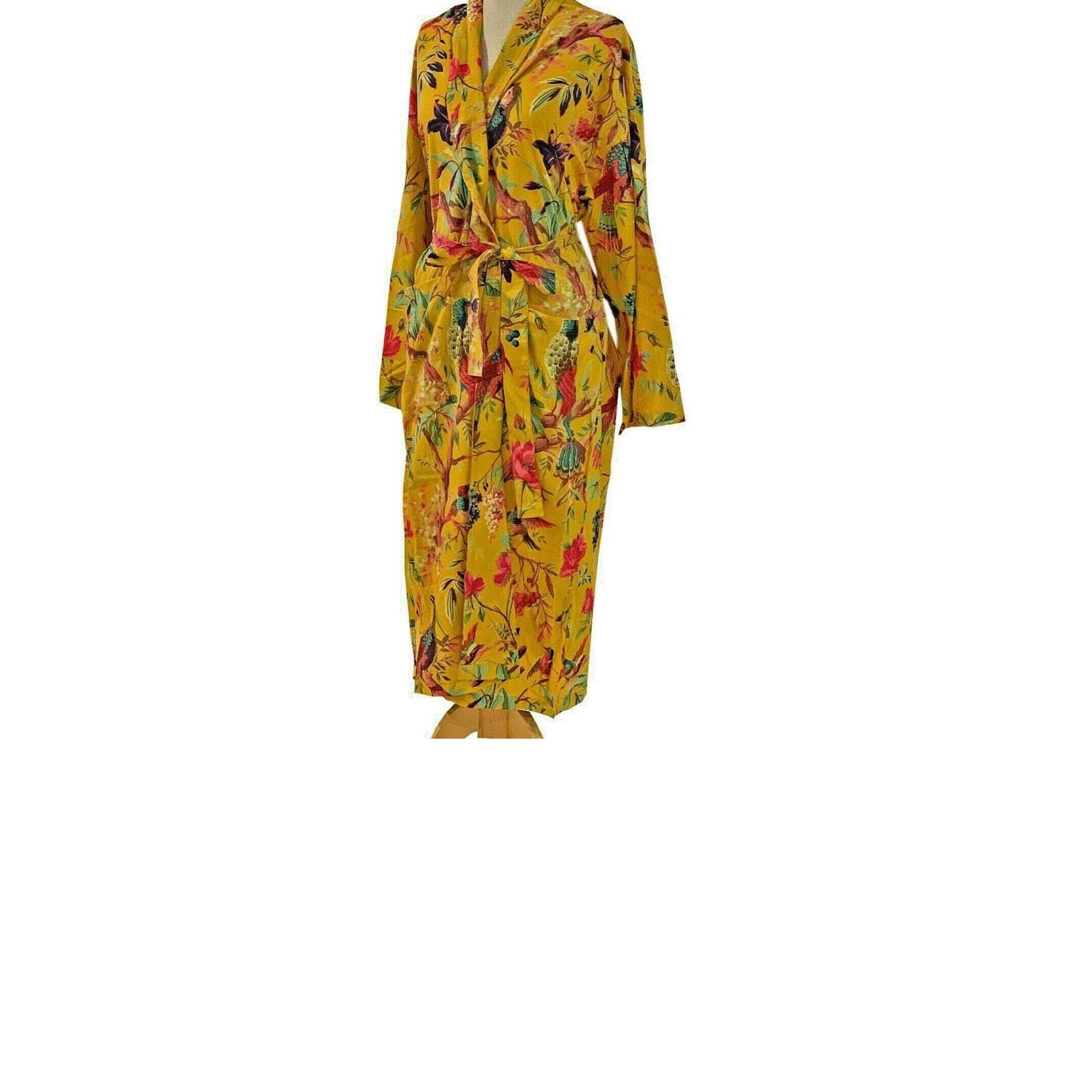 'Birds of Paradise' 100% Cotton Kimono Bathrobe