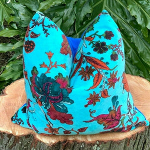 'Floral Velvet' 100% Cotton Velvet Cushion Cover