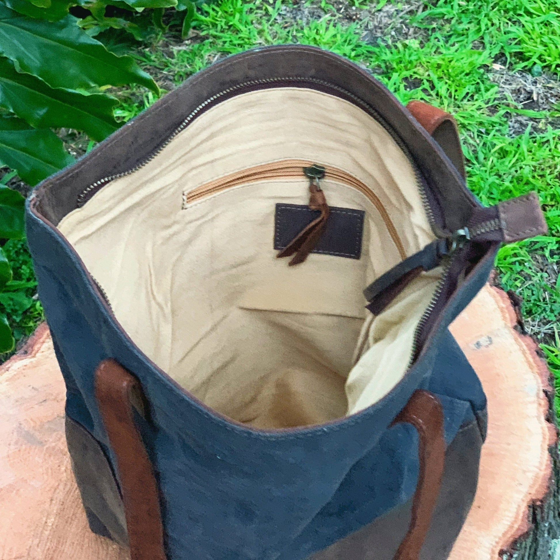 Waxed Canvas Tote Bag