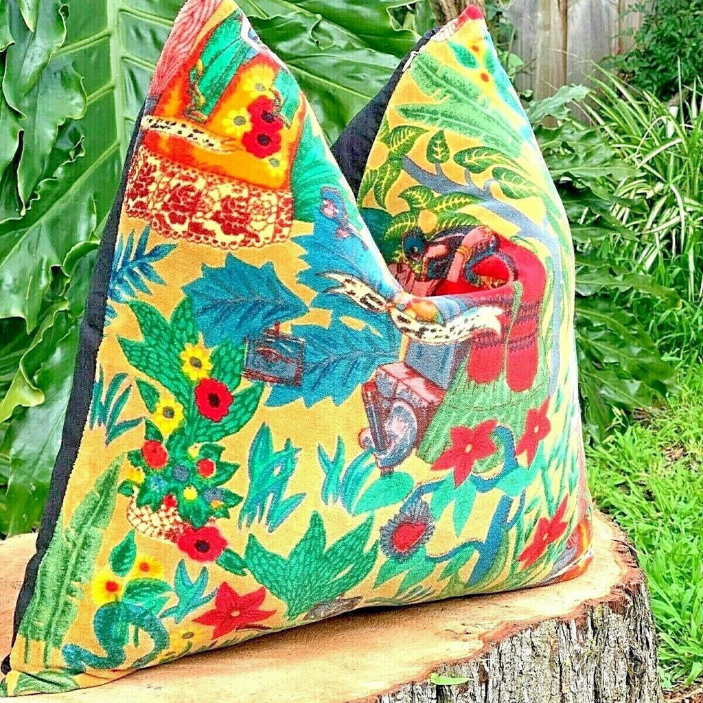 'Fiesta Mexicana' 100% Cotton Velvet Cushion Cover