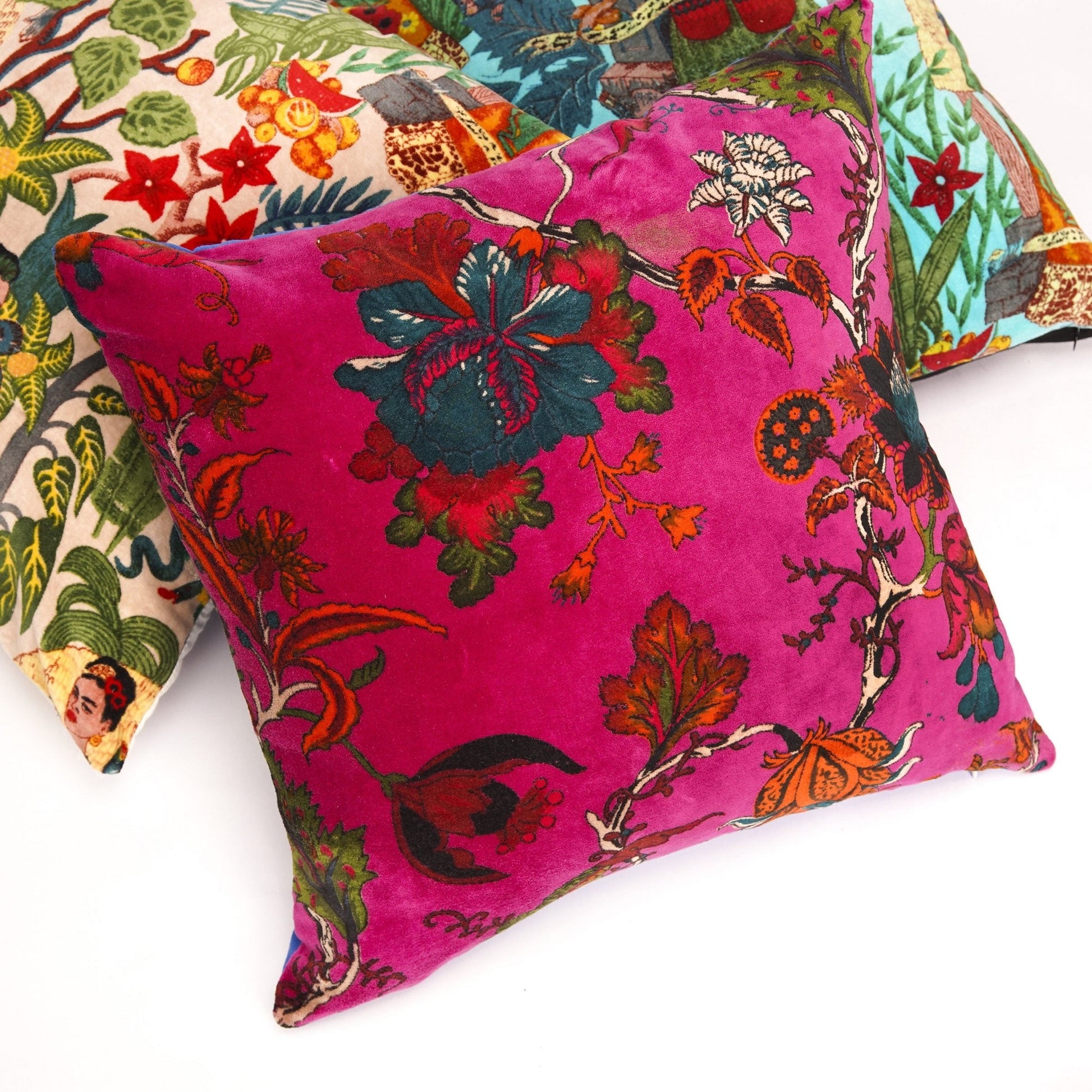 'Inspired by Kahlo' 100% Cotton Velvet Cushion Cover
