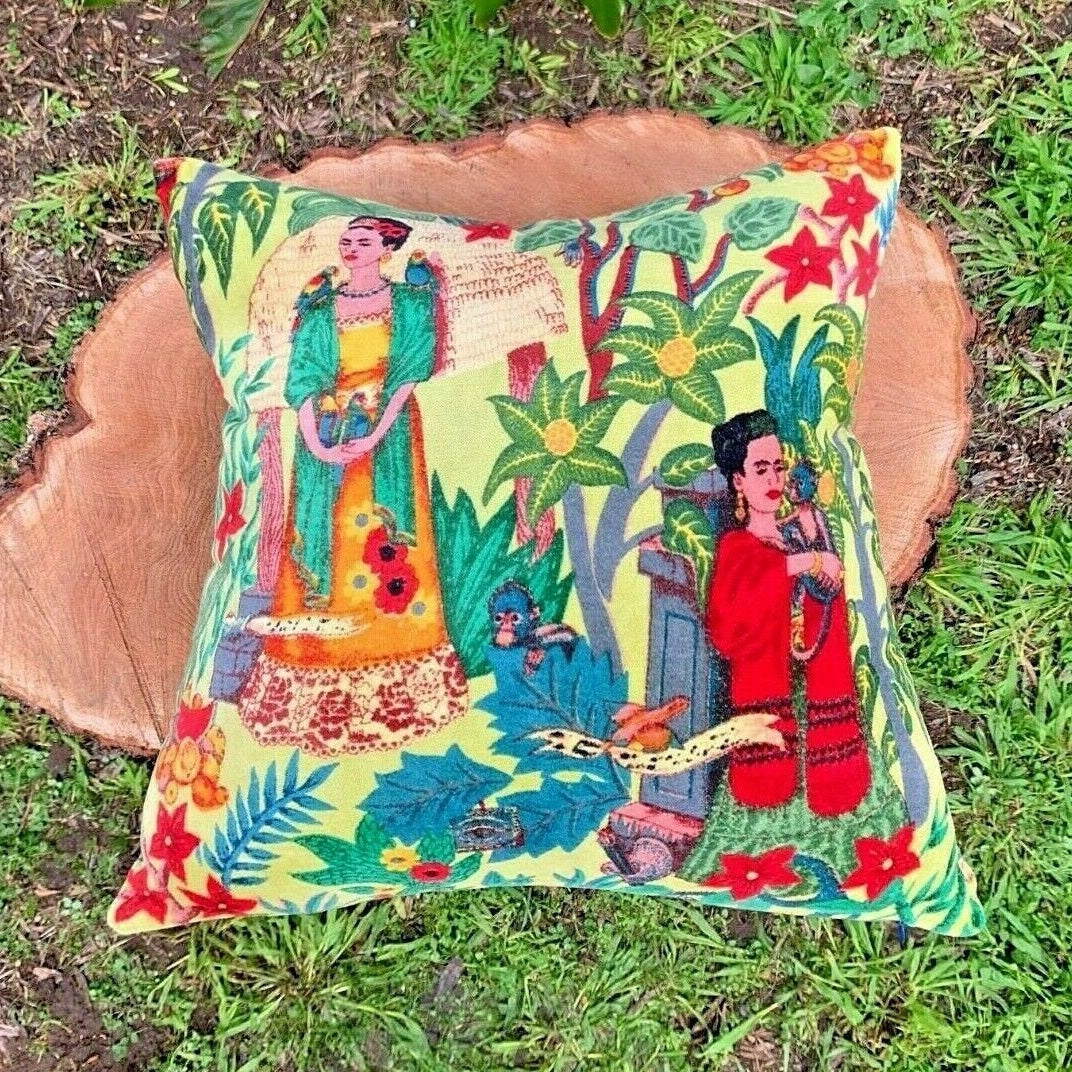 100% Cotton Velvet Cushion Covers - Frida Pea Green