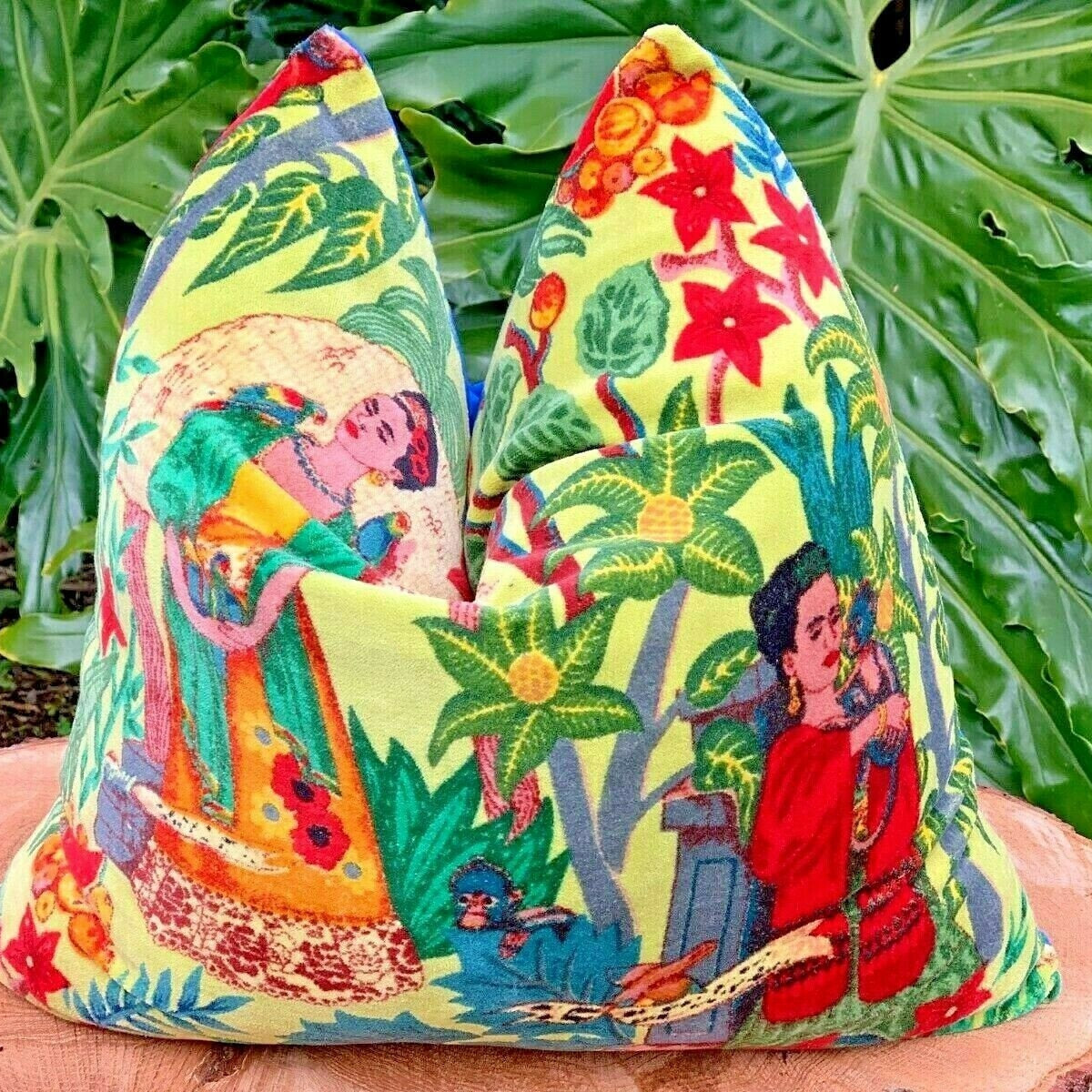 100% Cotton Velvet Cushion Covers - Frida Pea Green