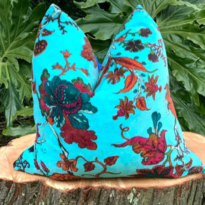 'Floral Velvet' 100% Cotton Velvet Cushion Cover