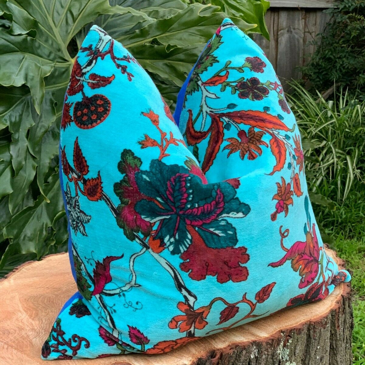 'Floral Velvet' 100% Cotton Velvet Cushion Cover