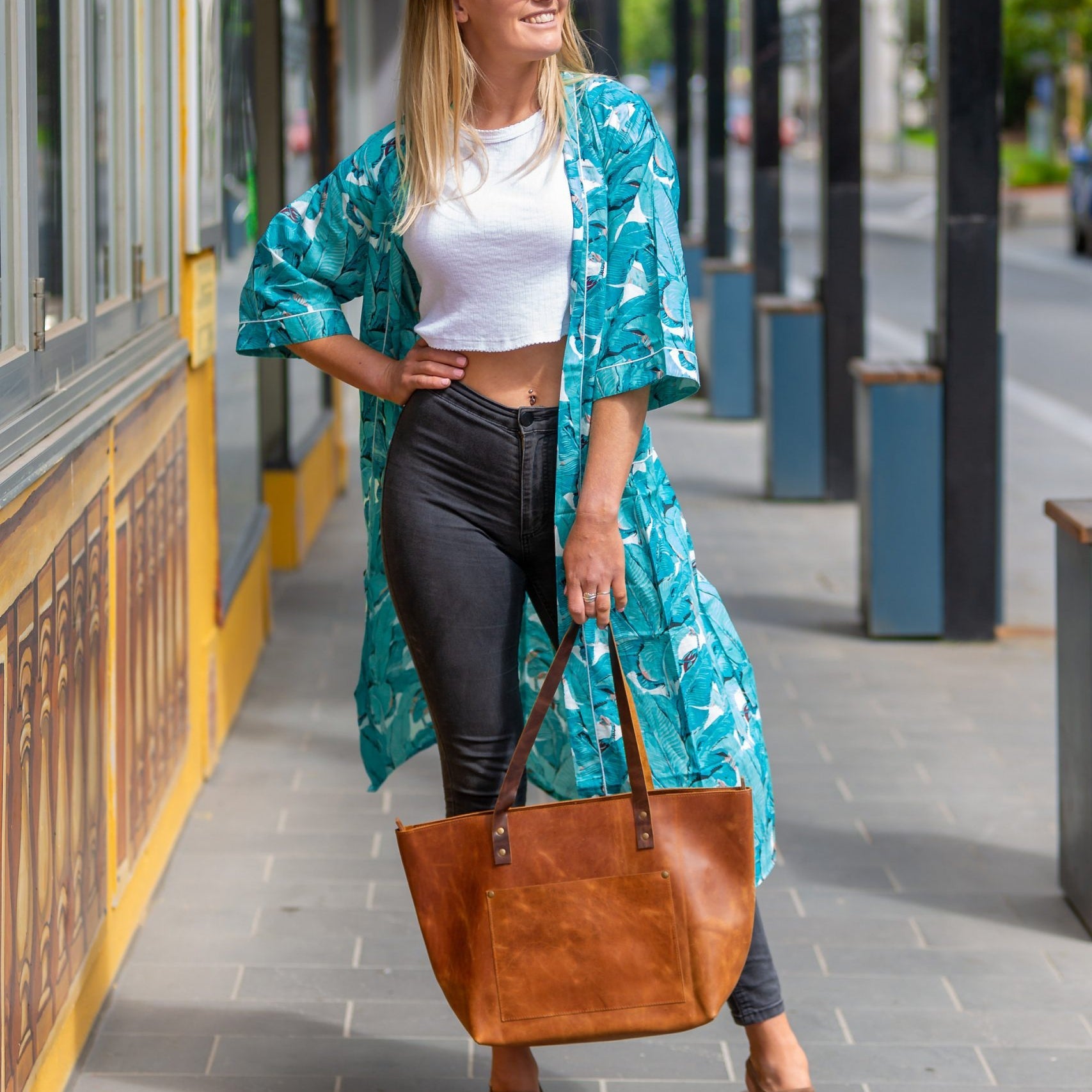 'Aqua Jade Jungle' 100% Cotton Bathrobe