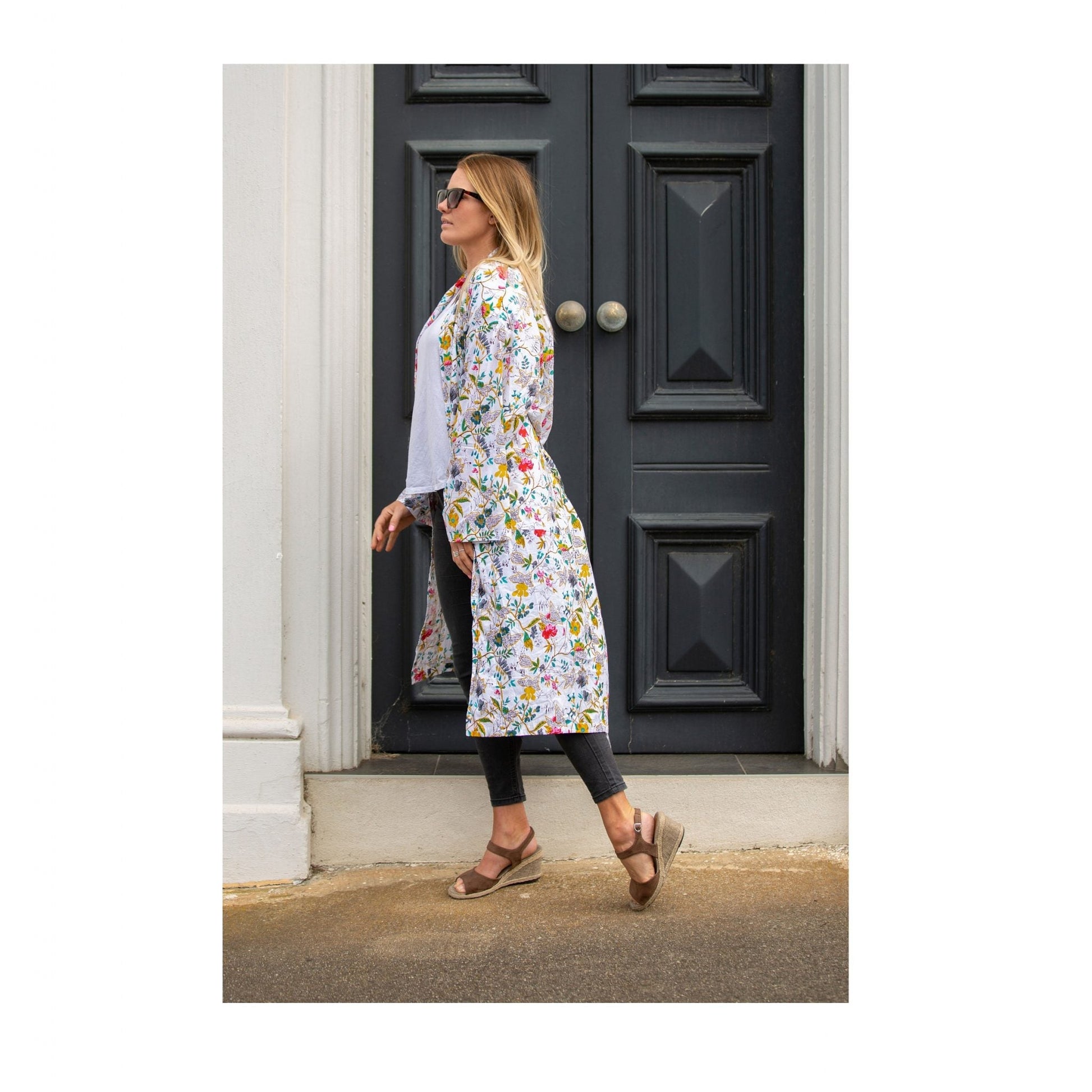 'White Wanderings' 100% Cotton Bathrobe