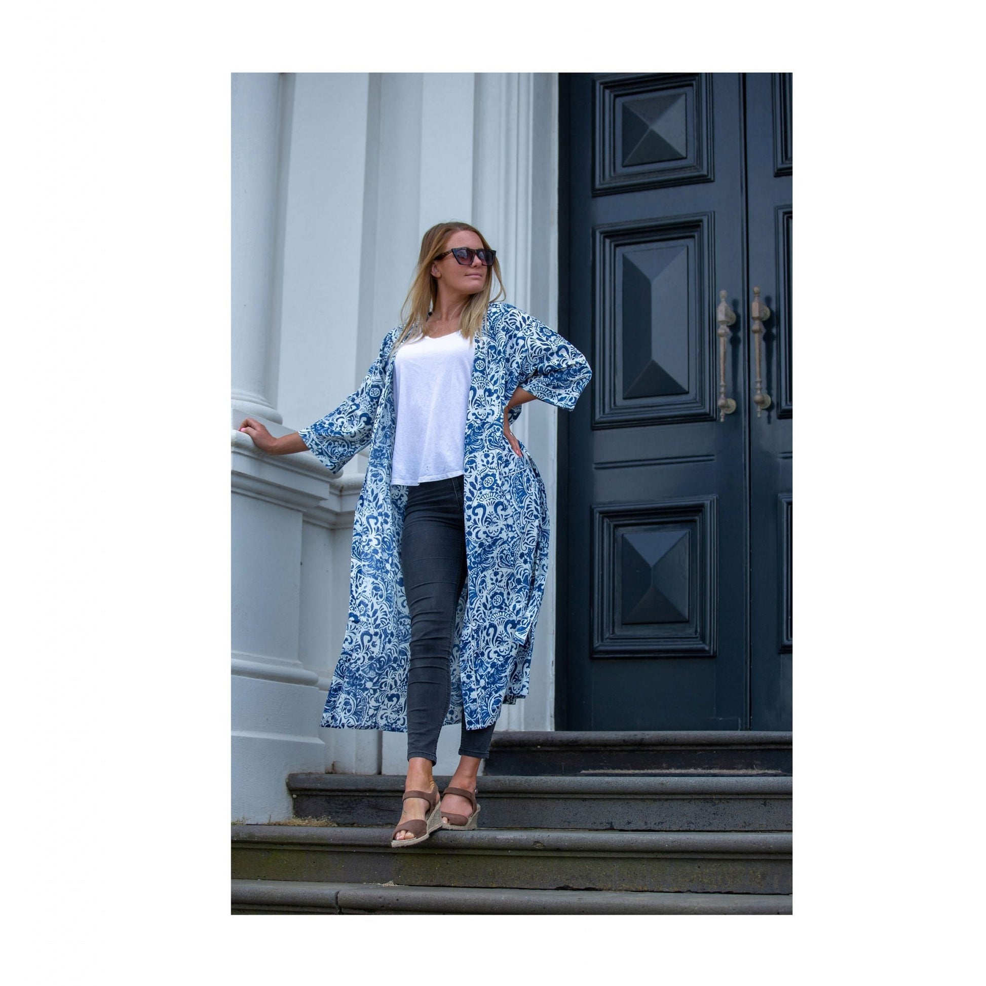 'Linen Connection Precious Piece' Kimono 100% Cotton Bathrobe