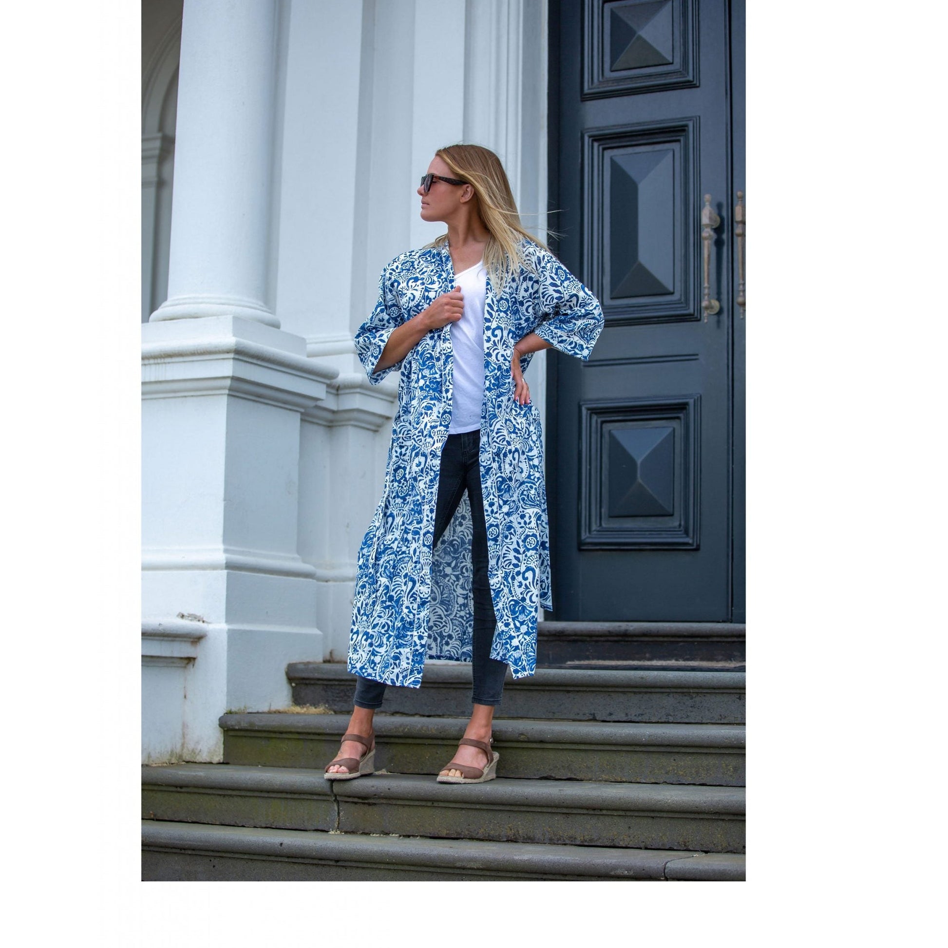 'Linen Connection Precious Piece' Kimono 100% Cotton Bathrobe