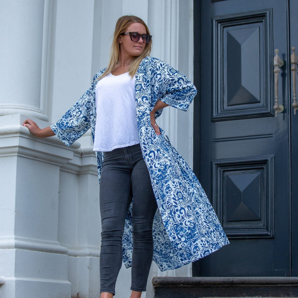 'Linen Connection Precious Piece' Kimono 100% Cotton Bathrobe