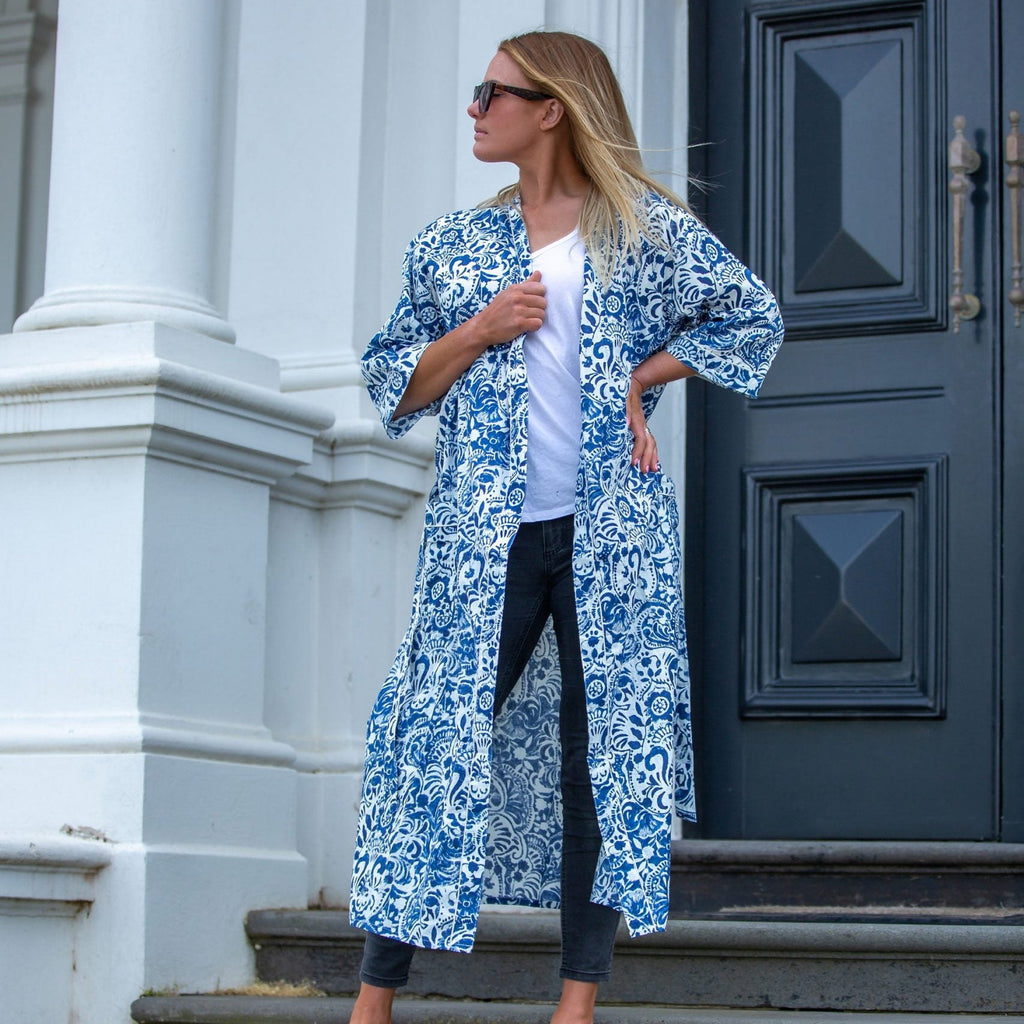 'Linen Connection Precious Piece' Kimono 100% Cotton Bathrobe