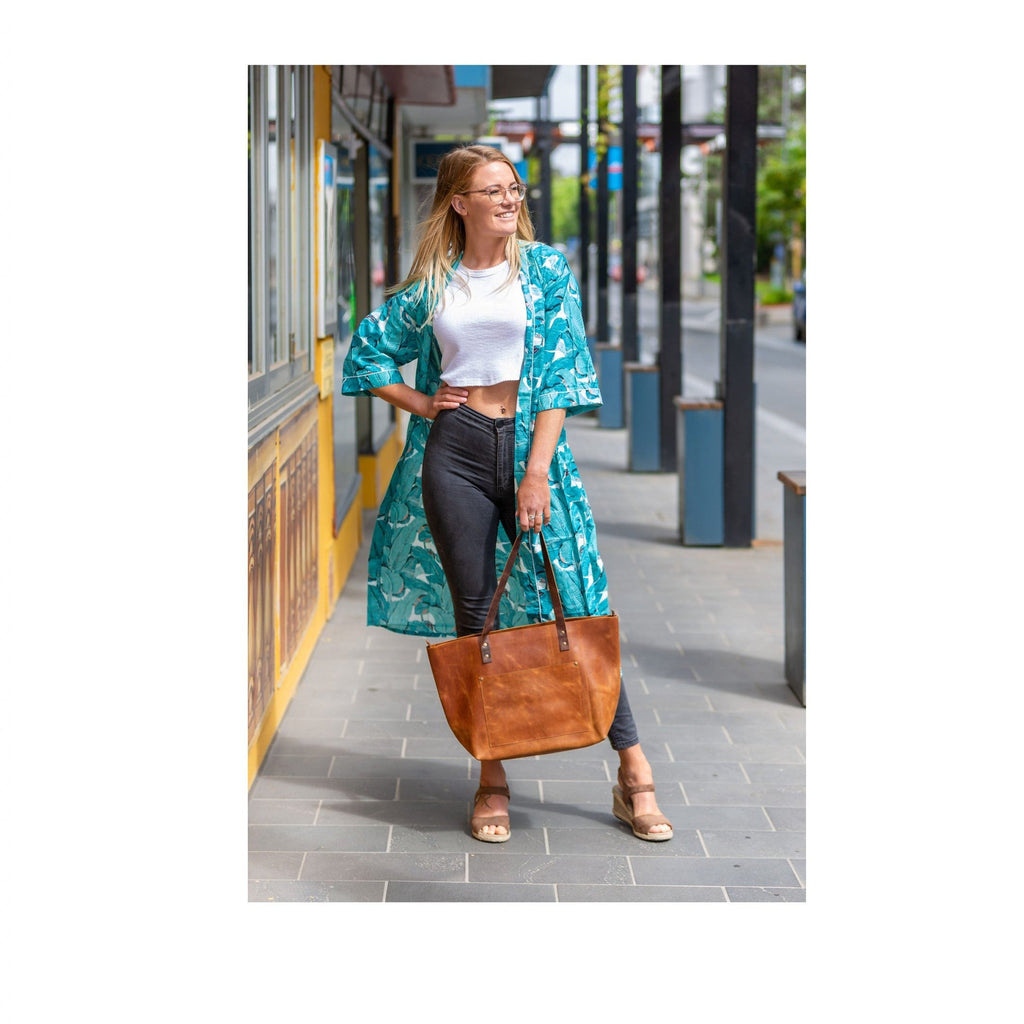 'Aqua Jade Jungle' 100% Cotton Bathrobe