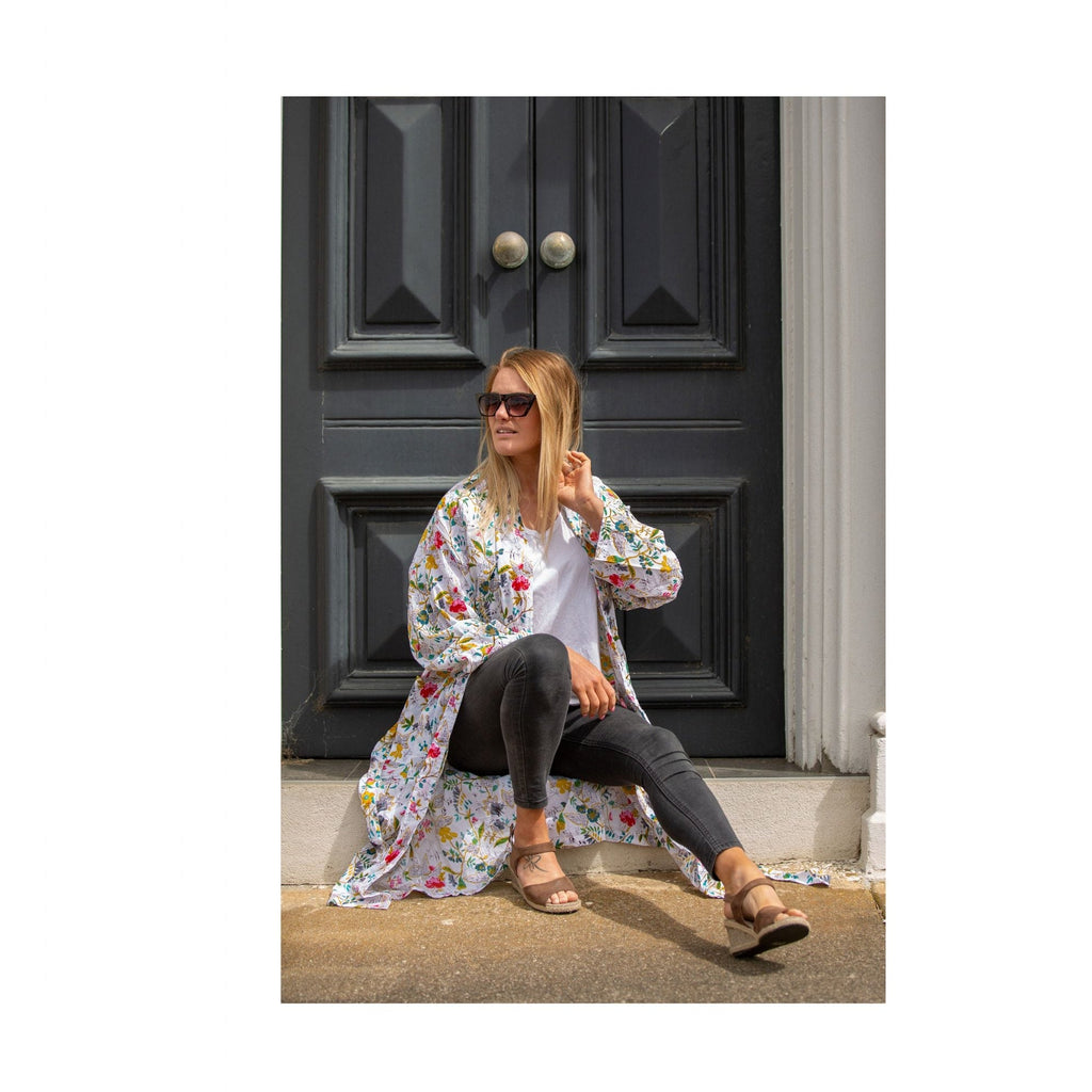 'White Wanderings' 100% Cotton Bathrobe