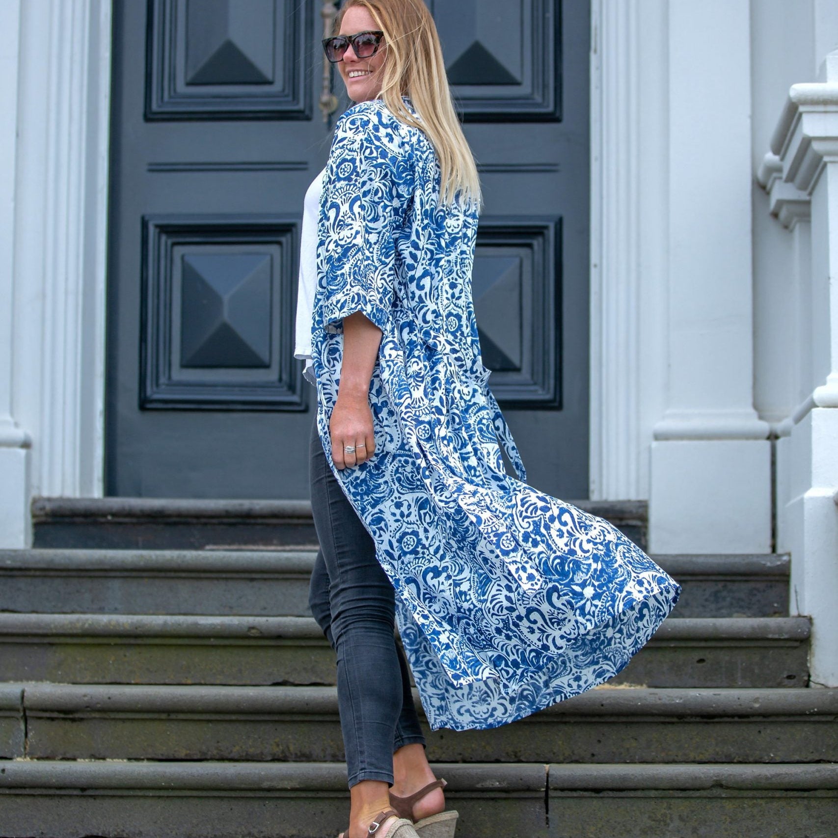 'Linen Connection Precious Piece' Kimono 100% Cotton Bathrobe