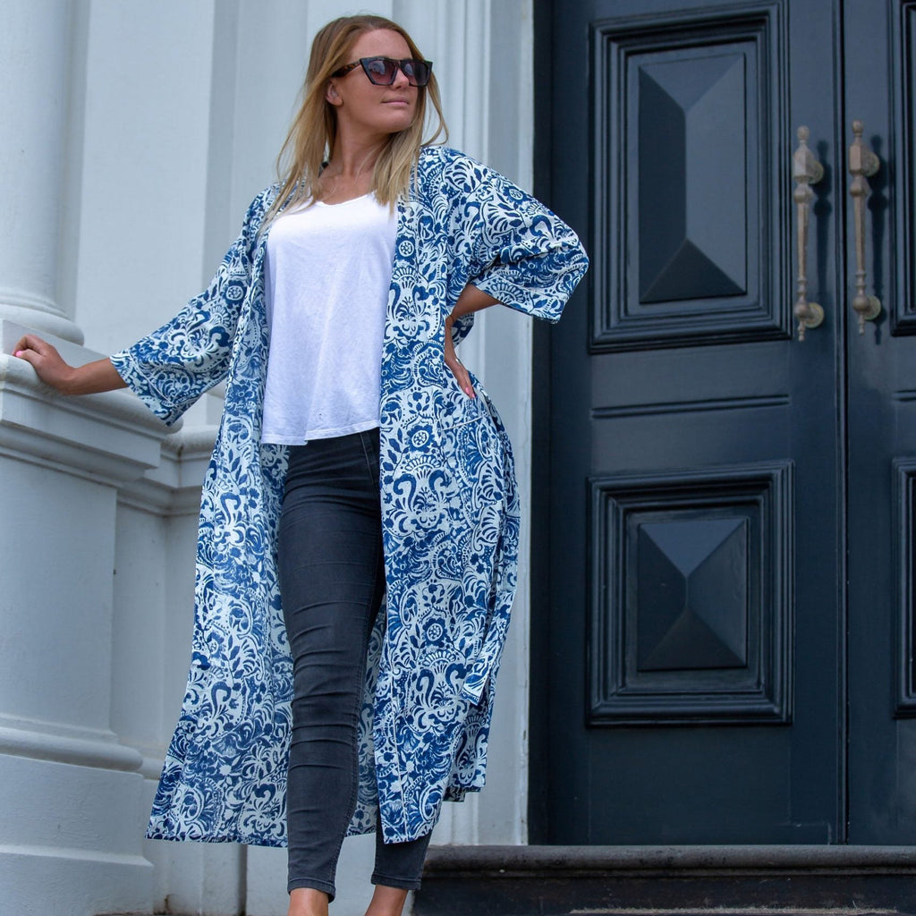 'Linen Connection Precious Piece' Kimono 100% Cotton Bathrobe