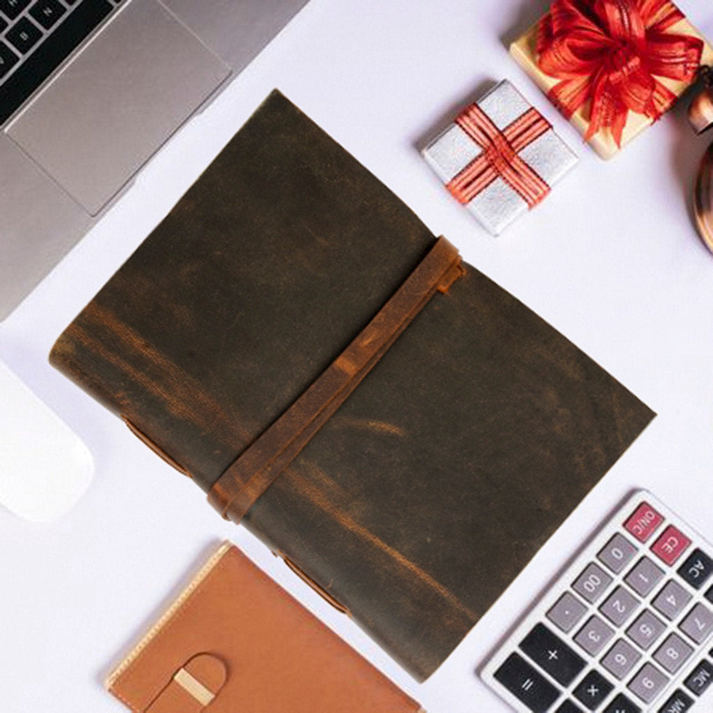 Antique Traveller's Vintage Leather Journal Book - A4 size
