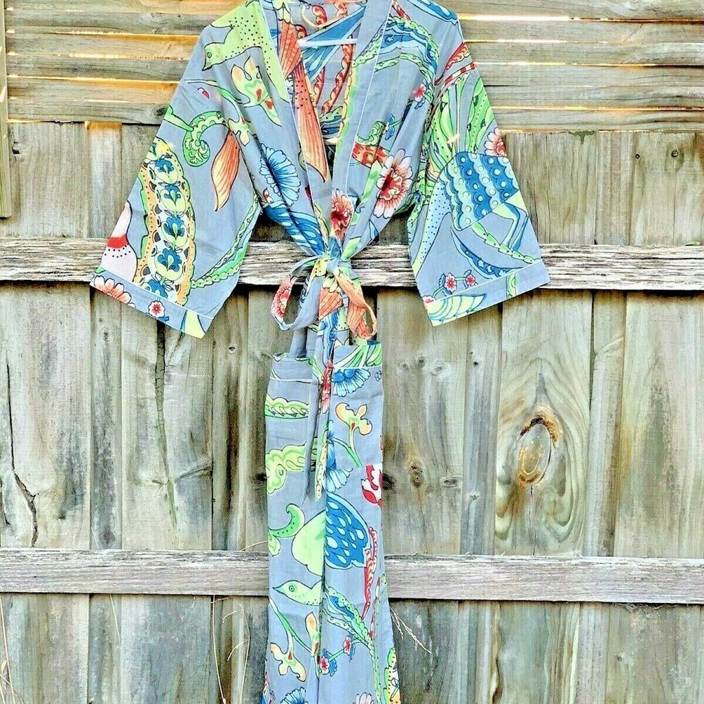 'Tropicana Dream' 100% Cotton Kimono Robe
