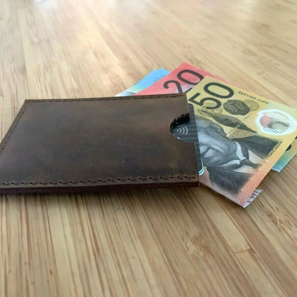 Rustic Genuine Leather Slim Leather Card Holder